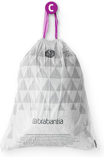 Brabantia Σακούλες Απορριμάτων Χωρητικότητας 12lt με Κορδόνι PerfectFit 38.5x49cm 40τμχ Λευκές