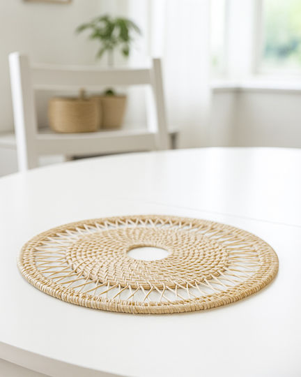 Polihome Chakram Rattan Placemats 38x38cm 4 Pieces Polihome Chakram Rattan Placemats 38x38cm 4 Pieces