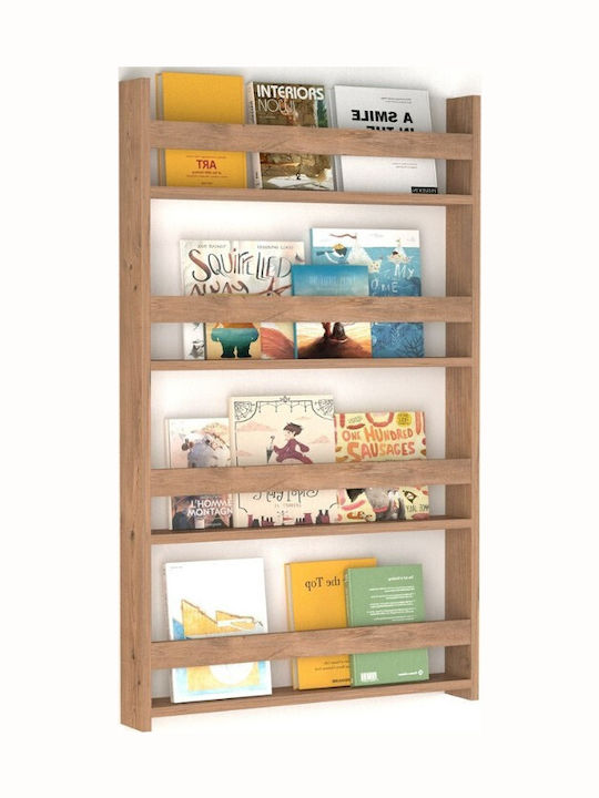 Kids Shelving Unit Montessori Wall Pine Oak 70x10x120cm