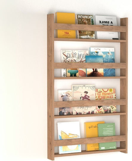 Kids Shelving Unit Montessori Wall Pine Oak 70x10x120cm