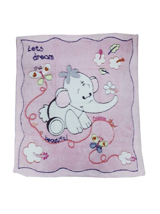 Beboulino Blanket Nursery Swaddling Blankets Polar Elephant Fleece Gray 80x90cm