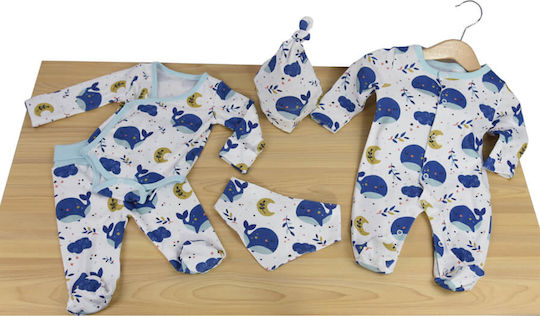Bebe Stars Σετ Ρούχων Νεογέννητου Whale για Αγόρι για 6-9 μηνών 5τμχ