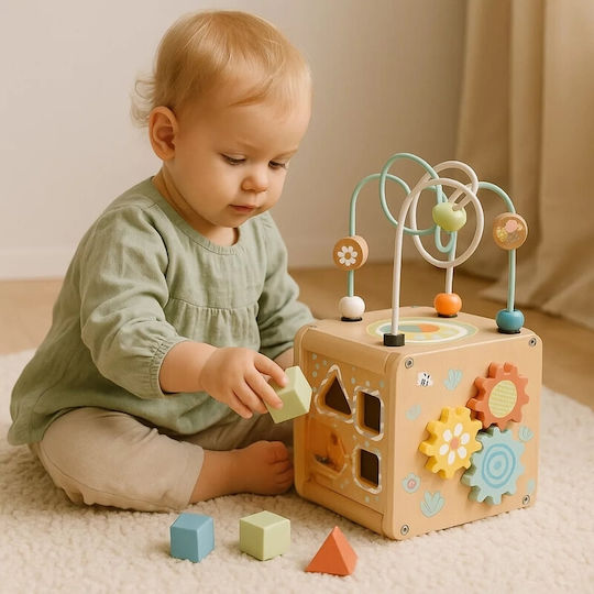 Tooky Toys Κύβος Δραστηριοτήτων από Ξύλο