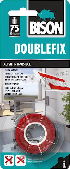 Bison Doublefix Αυτοκόλλητη Ταινία Διπλής Όψης Διάφανη 1.5mx19mm