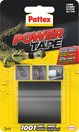 Pattex Power Tape Black Self-Adhesive Fabric Tape Black 50mmx5m 1pcs