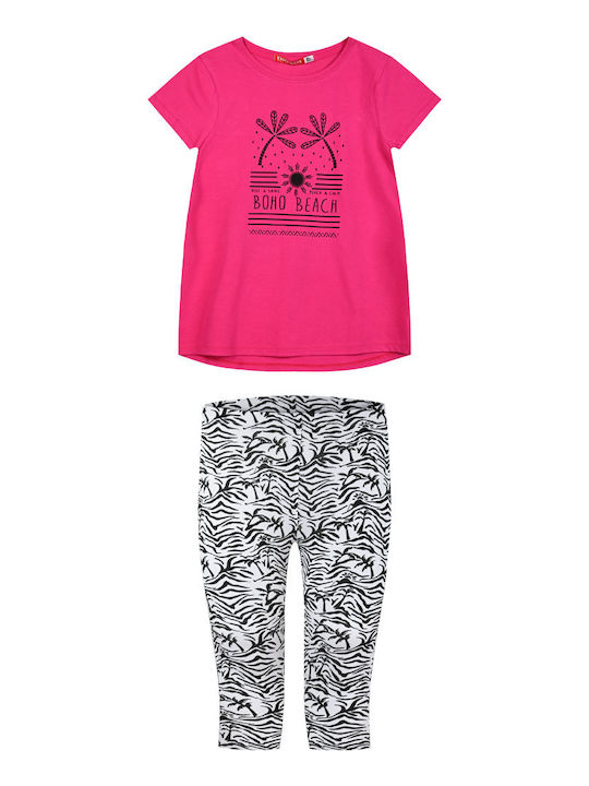 Kids' Set with Leggings Summer 2pcs Multicolour Boho Beach