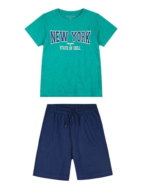 Kids' Set with Shorts Summer 2pcs Black New York