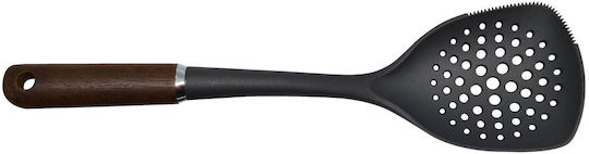 Ankor Shallow Kitchen Colander Wooden Black Spoon 38cm