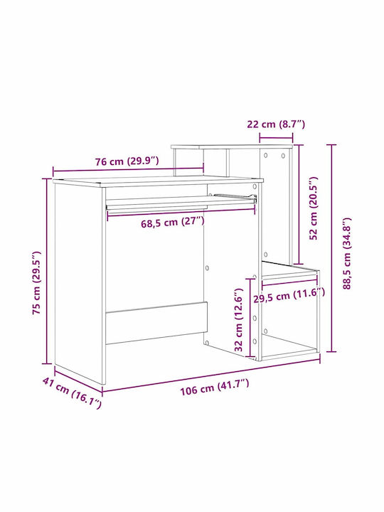 Computer Büro Holz Artisan Oak 106x40x88.5cm
