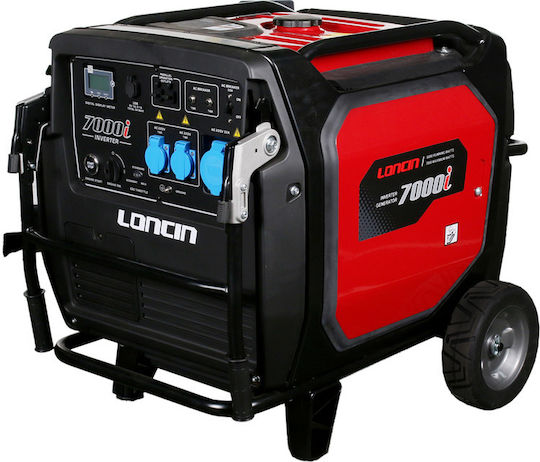 Loncin LC 7000i Silent Generator Inverter Gasoline Four-stroke with Handle, Wheels, and Maximum Power 7kVA