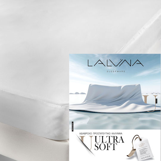 La Luna Protective Cover Queen Waterproof with Skirt Ultra Soft White 160x200+35cm
