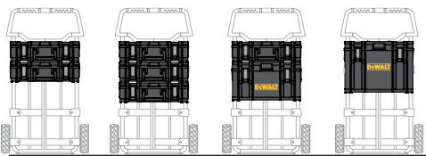 DEWALT На колела Пластмасов Скрин 3 отделения с кутия за инструменти