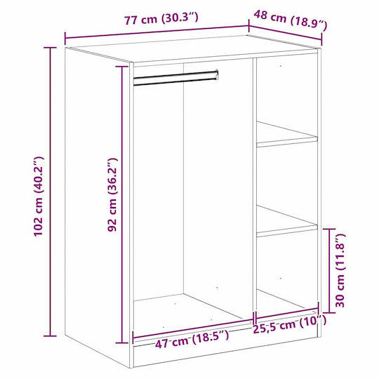 vidaXL Cabinet de baie L77xA48xÎ102cm Negru