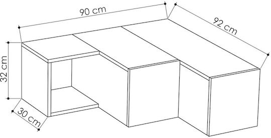 Έπιπλο Τηλεόρασης Λευκό Μ90xΠ92xΥ32cm