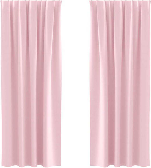 vidaXL Pink Window Blackout Curtain Set with Pencil Pleat 140x225cm