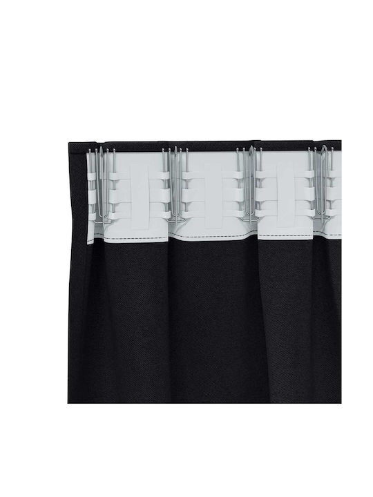 vidaXL Blackout Window Curtain Set with Pencil Pleat Black 140x140cm