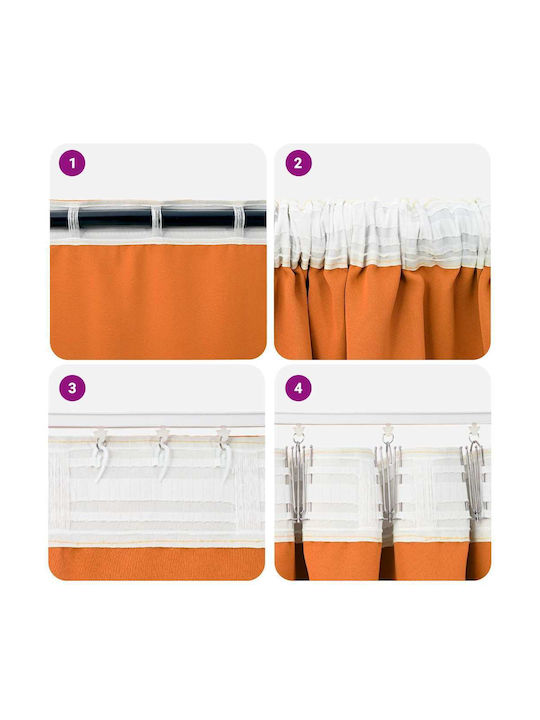 vidaXL Set of Orange Blackout Curtains for Window with Pencil Pleat 140x175cm