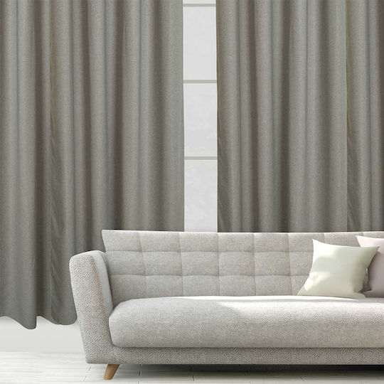Das Home Κουρτίνα με Τρουκς 2259 Γκρι 140x270εκ.