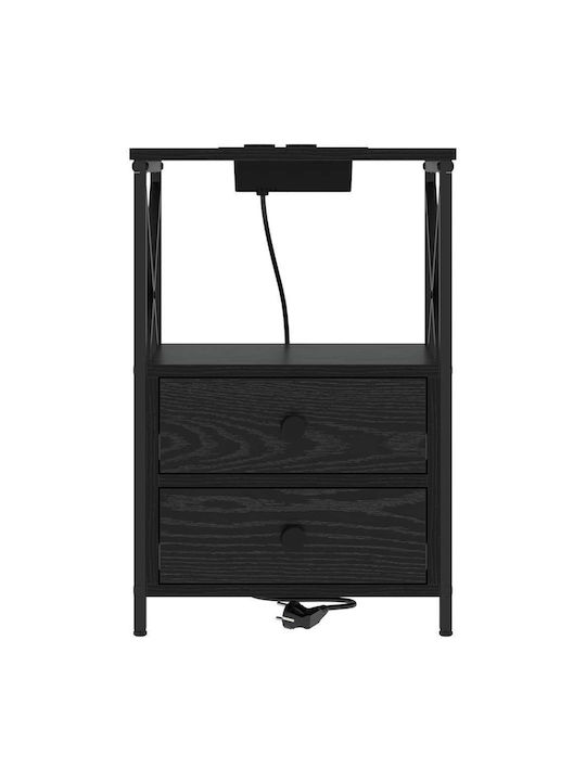Nachttisch Metall Black oak 40x31x60cm
