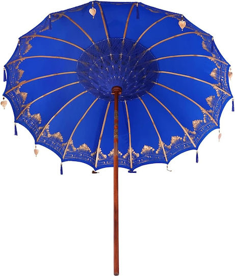 Umbrelă Rotundă Din Lemn Albastră Φ2.5xÎ2.5m