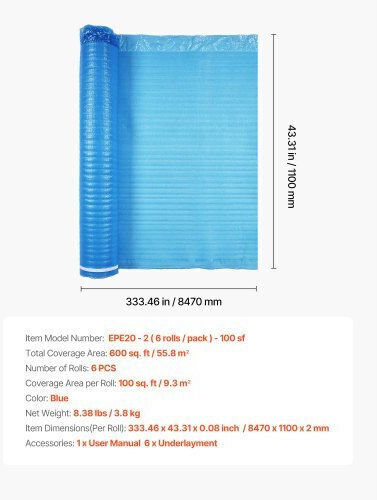 Vevor Plastic Floor 2mm in Roll