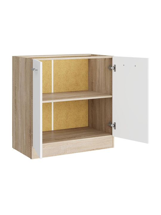Bodenstehender Schrank Sonoma Oak, White 80x46x82cm
