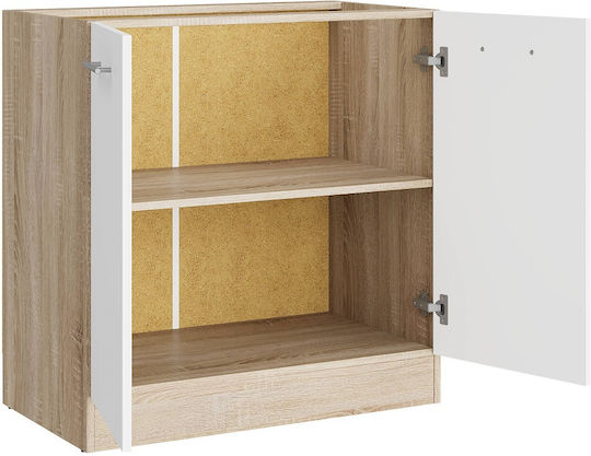 Επιδαπέδιο Ντουλάπι Sonoma Oak, White 80x46x82εκ.