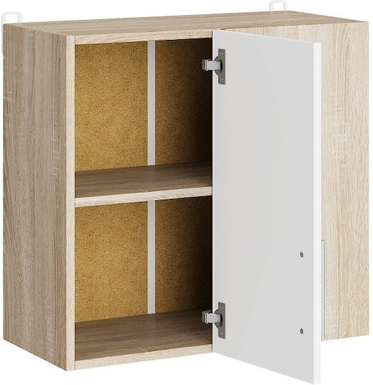 Γωνιακό Ντουλάπι Κρεμαστό Sonoma Oak, White 60x30x58εκ.