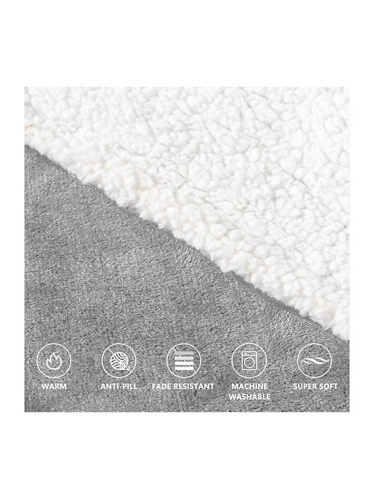 Pătură Polar Fleece Cu Mâneci 80x90cm Gri