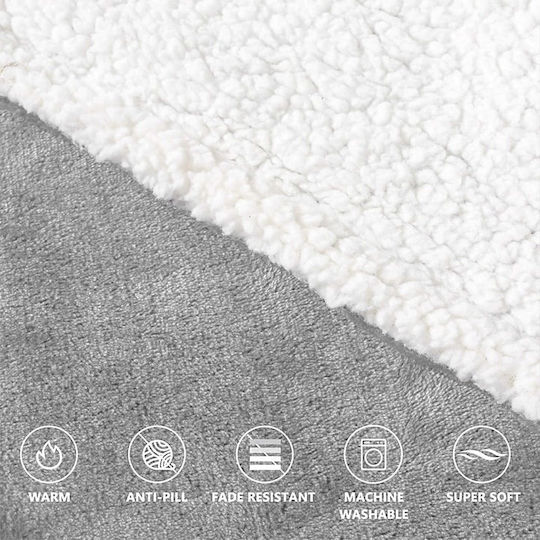 Pătură Polar Fleece Cu Mâneci 80x90cm Gri