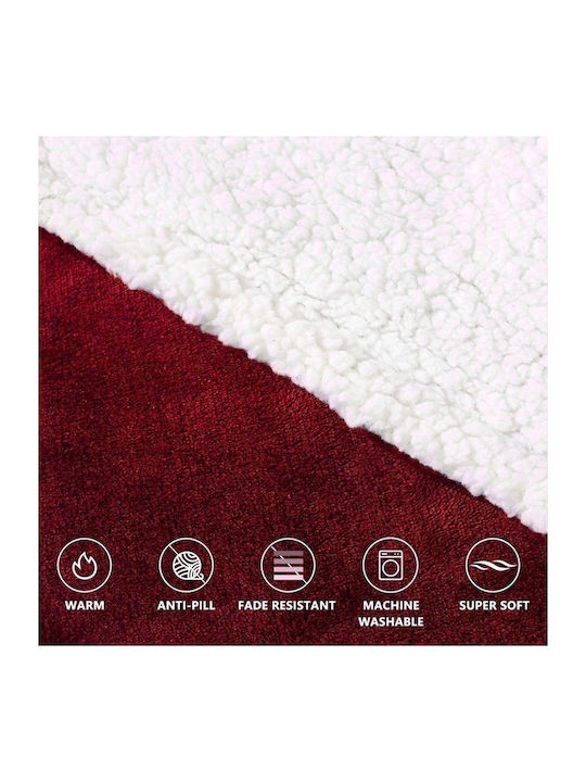 Κουβέρτα Fleece με Μανίκια 80x90εκ. Red