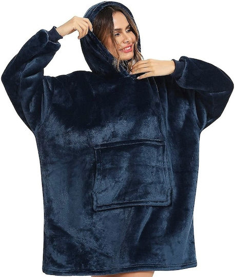Κουβέρτα Fleece με Μανίκια 80x90εκ. Blue