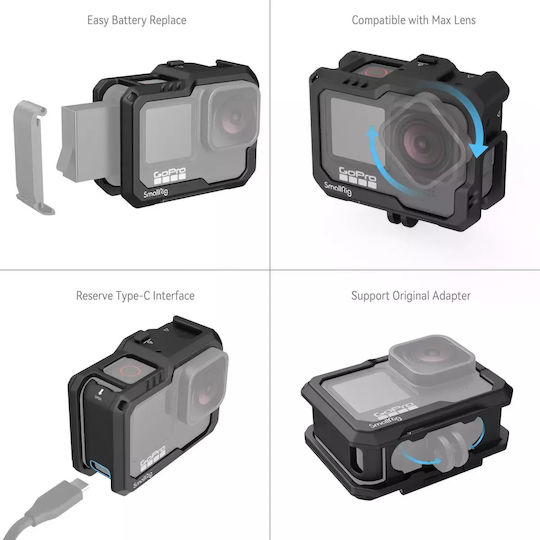 Smallrig 3083c Kit Cușcă Huse Pentru Camere De Acțiune GoPro Hero 13 12 11 10 9 Negru