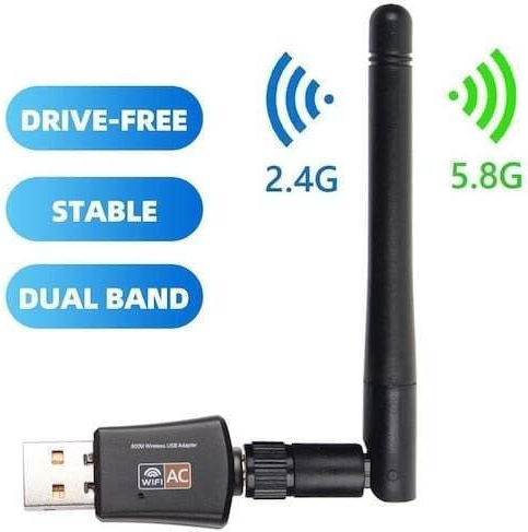 Adaptor Mini Wi-fi 600mbps Viteză Dual Band Portabil Hotspot Wi-fi Interfață Usb 2.0 Compatibilitate Largă Design Compact Portabil Negru