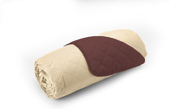 Alcam Κουβερλί Διπλό Microfiber Chocolate/cream 210x220cm