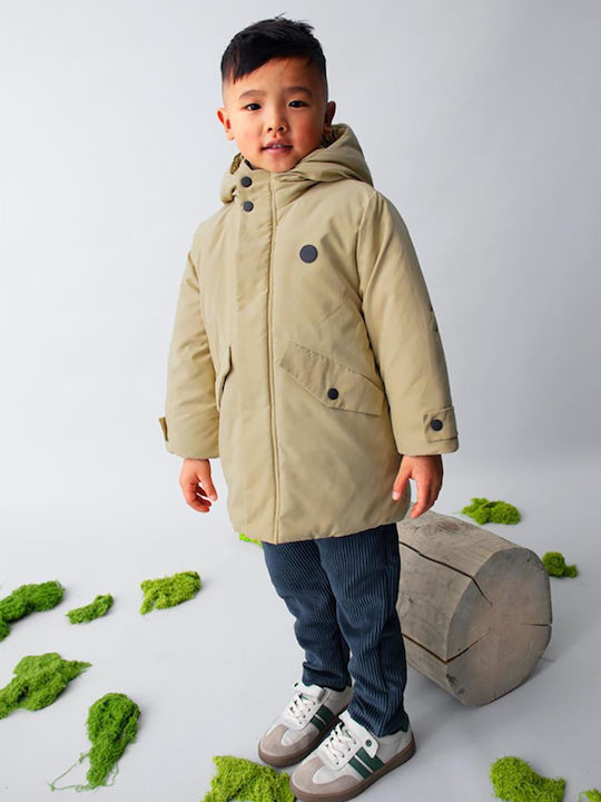 Kids' Parka with Hood Beige