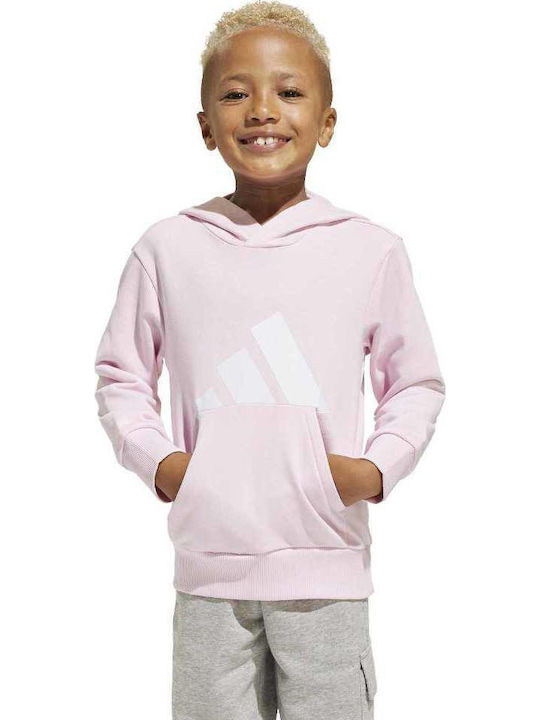 Детски Суичър с Качулка и Джобове Clear Pink