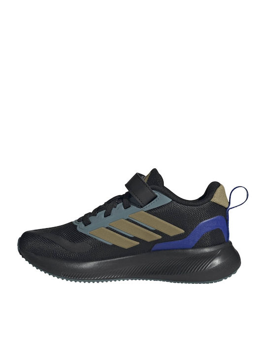 Runfalcon 5 Kids Sports Shoes Running with Hoop & Loop Closure Black