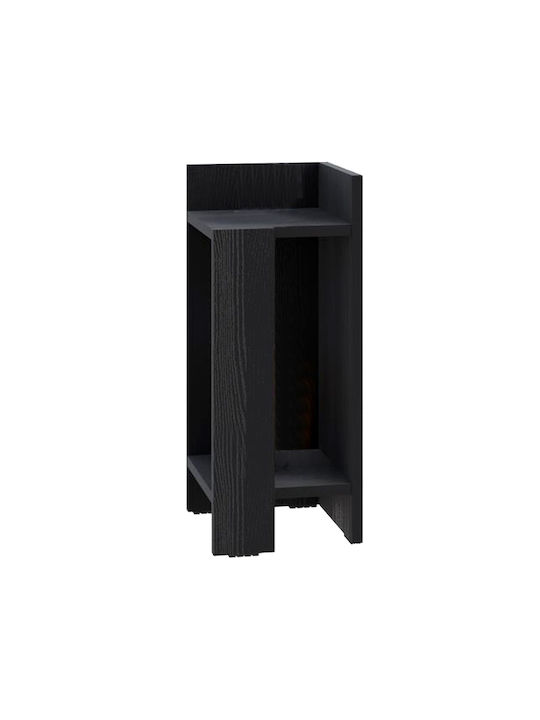 Bedside Table Elos Wooden Black 25x27x60cm