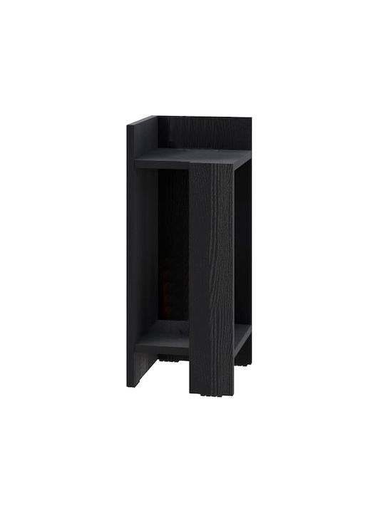 Bedside Table Elos Wooden Black Wood 25x27x60cm