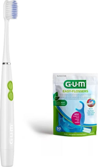 GUM Elektrische Zahnbürste Batteriebetrieben Weiß