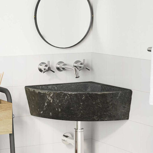 vidaXL Wall Mounted Wall-mounted / Countertop Sink Porcelain 45x45x15cm Grey