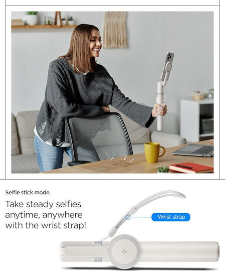 Spigen S581w Selfie Stick Trepied Pentru Telefon Mobil Bluetooth Negru