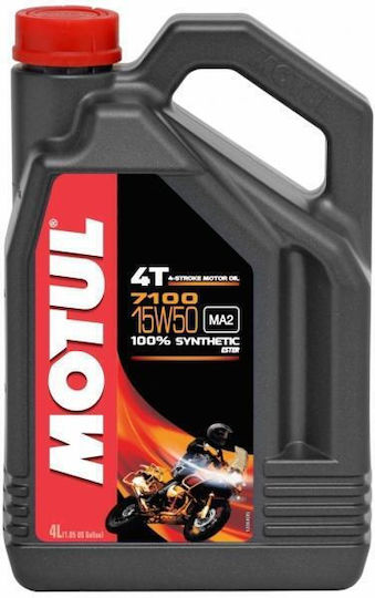 Motul 7100 4T 15W-50 Συνθετικό Λάδι Μοτοσυκλέτας για Τετράχρονους Κινητήρες 4lt