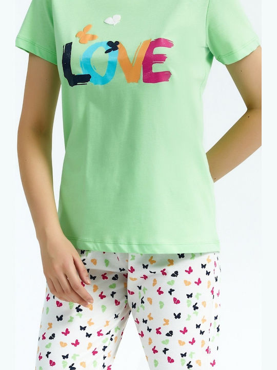 Roly Poly Sommer Damen Pyjama-Set Light Green
