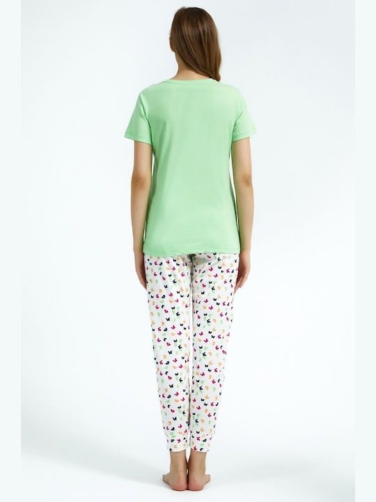 Roly Poly Sommer Damen Pyjama-Set Light Green