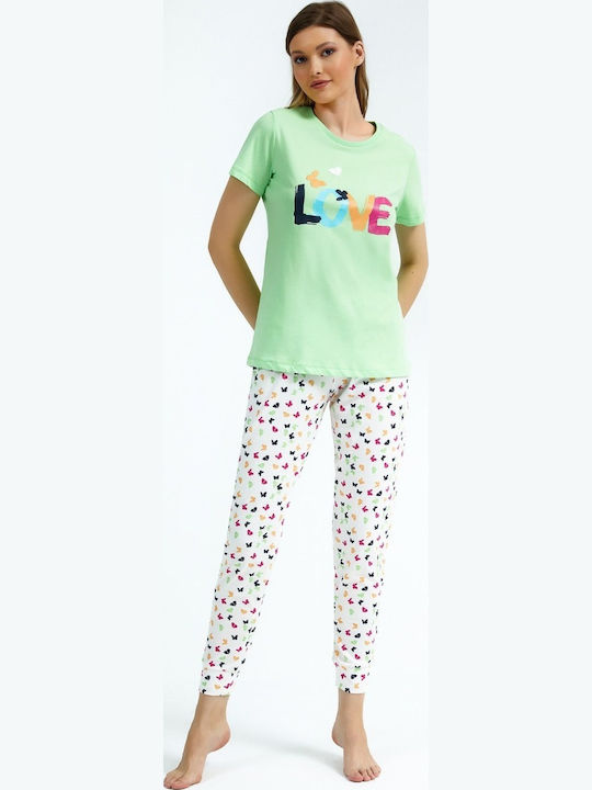 Roly Poly Sommer Damen Pyjama-Set Light Green