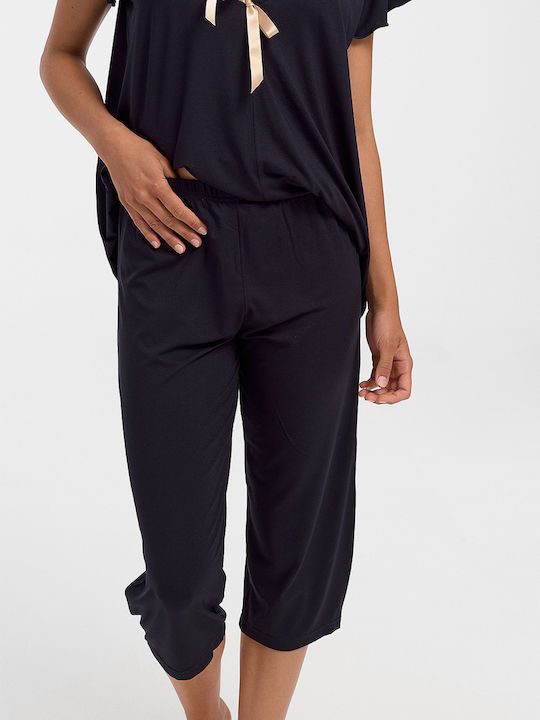 Cherry Sommer Damen Pyjama-Set Dark Blue