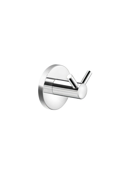 Sanco Twist Double Wall-Mounted Bathroom Hook ​5x5cm Silver