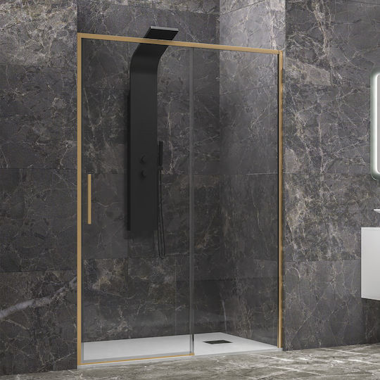 Karag Lea 400 Duschwand für Dusche mit Schieben Tür 70x200cm Klarglas Oro